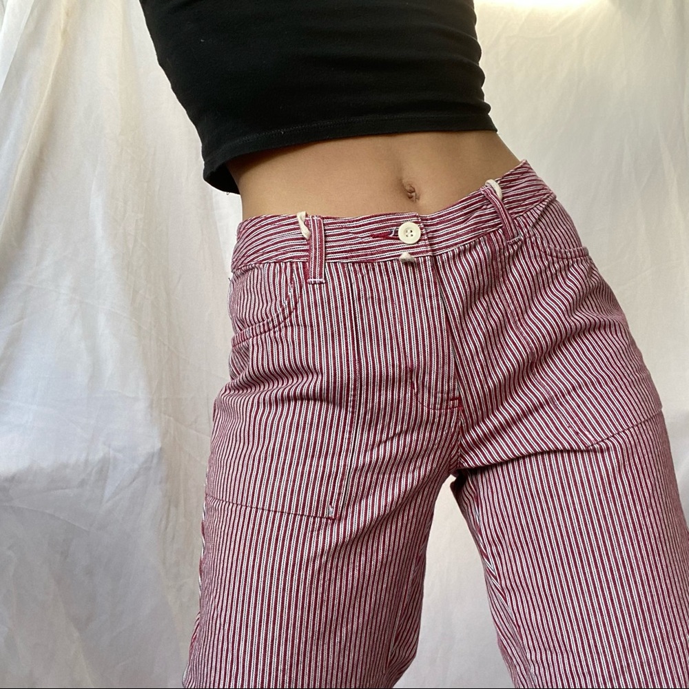 SOLD - Lee’s vintage red striped wide leg jeans